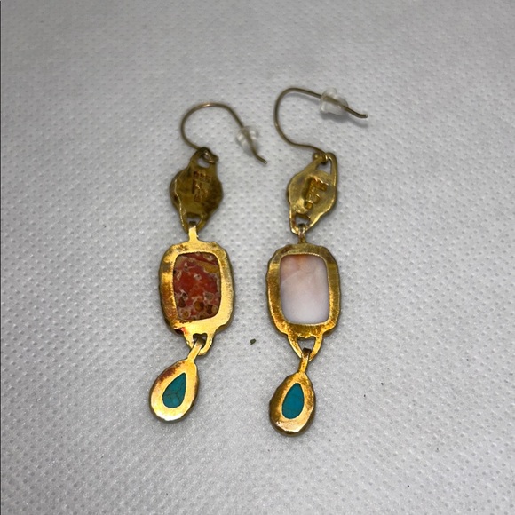 NWOT Designer Studio Barse Genuine Multi Gemstone Dangle Earrings - Picture 4 of 7